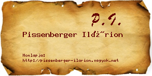 Pissenberger Ilárion névjegykártya